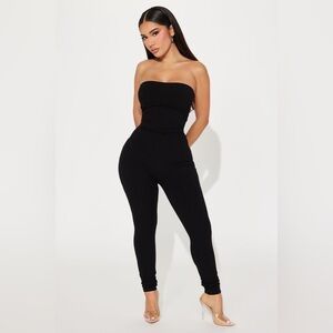 Jayla Snatched Strapless Jumpsuit - Black